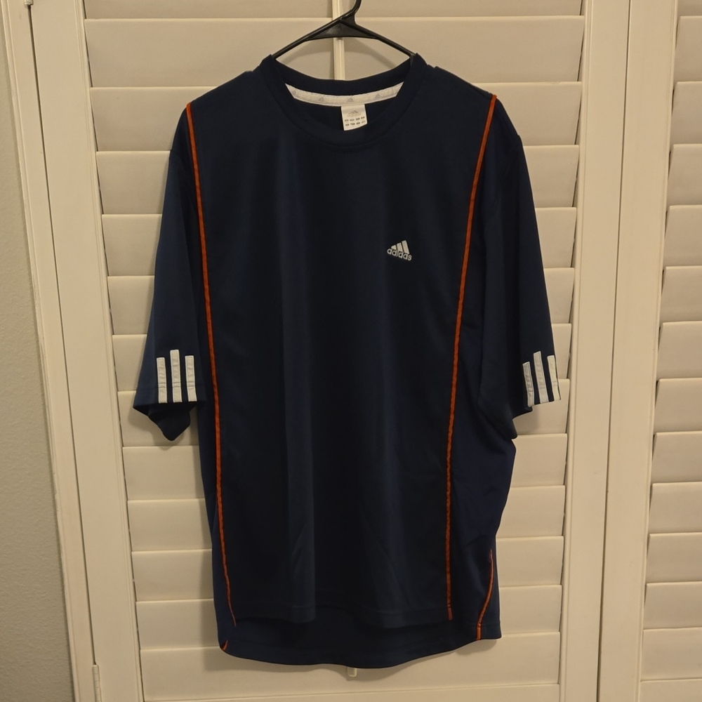 Adidas Blue and Orange Short Sleeve Tee